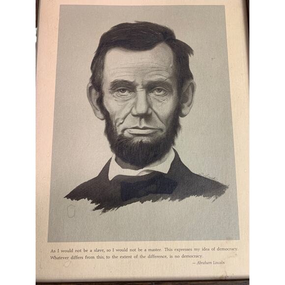 Vintage Abraham Lincoln Framed Print Slave Master Quote  12.75" x 9.75" - Picture 2 of 5